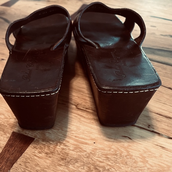 ROBERT CLERGERIE PARIS Women's Brown LEATHER platform slides  orig $540 US 6.5 - Picture 10 of 10